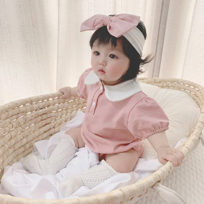 Cute Baby Jumpsuit with Hairband for Summer