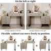 White Dressing Table with Mirror and Light, Small Makeup Table with 5 Drawers, Modern Makeup Table with Adjustable Cabinets 3