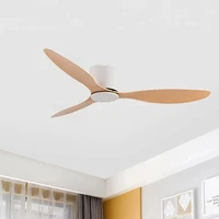 42 52 Inch Ceiling Fans No Light DC Motor Remote Control Cooling Fans Lamp Low Floor Ceiling Fan White wood Black Color FANS 2