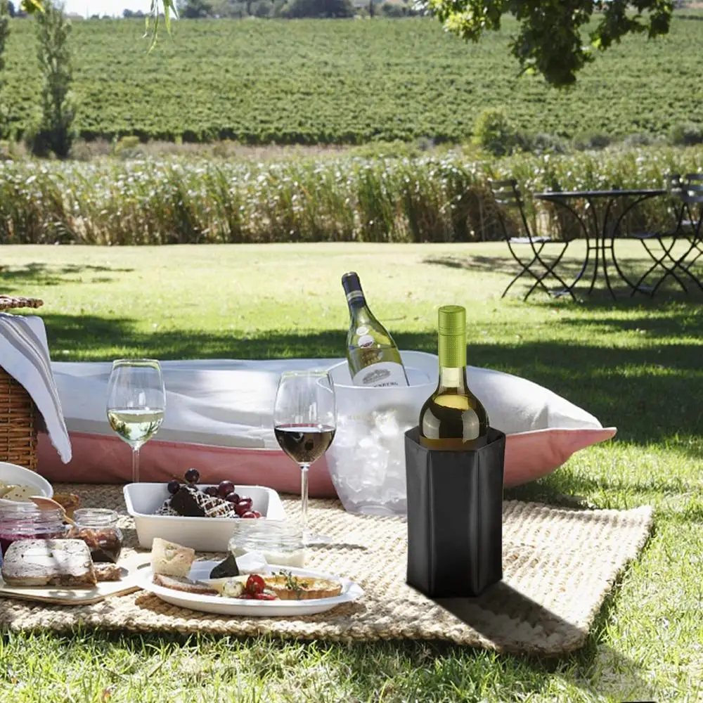 Reusable PVC Wine Cooler Sleeve, Wine Bottle Chiller, Keep Wine Refreshing, Travel, Beach, Camping, Picnics Party