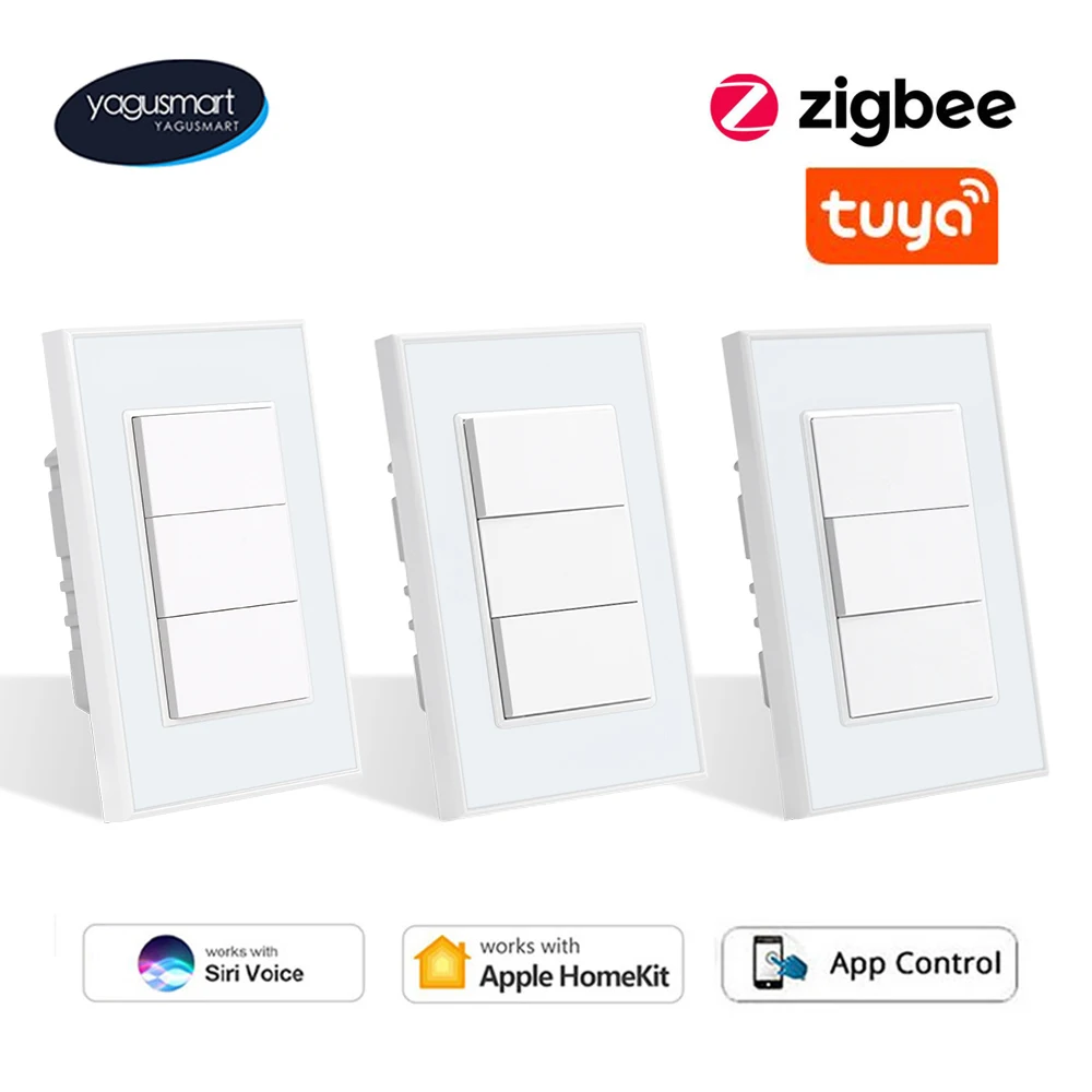 Yagusmart Tuya Zigbee Switch Smart Push Button Homekit Siri Alexa Google Home Controllo Vocale Zemismart Zigbee Smart Switch