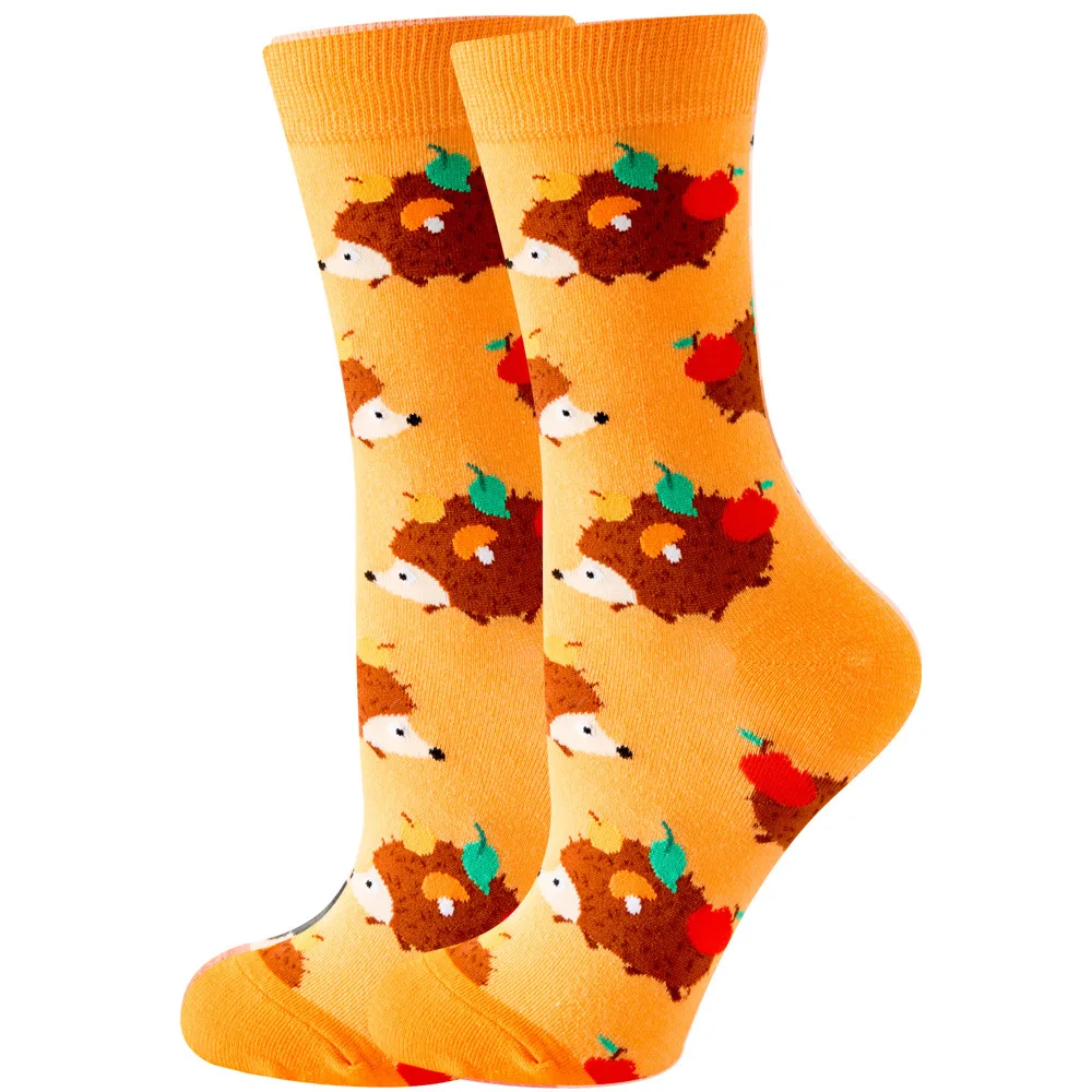 Description Picture 5 of itemWomen Socks Cartoon Animal Cute Printing Kawaii Calcetines Funny Sheep, Rabbit, Hedgehog, Flamingo, Seahorse Colour Socks