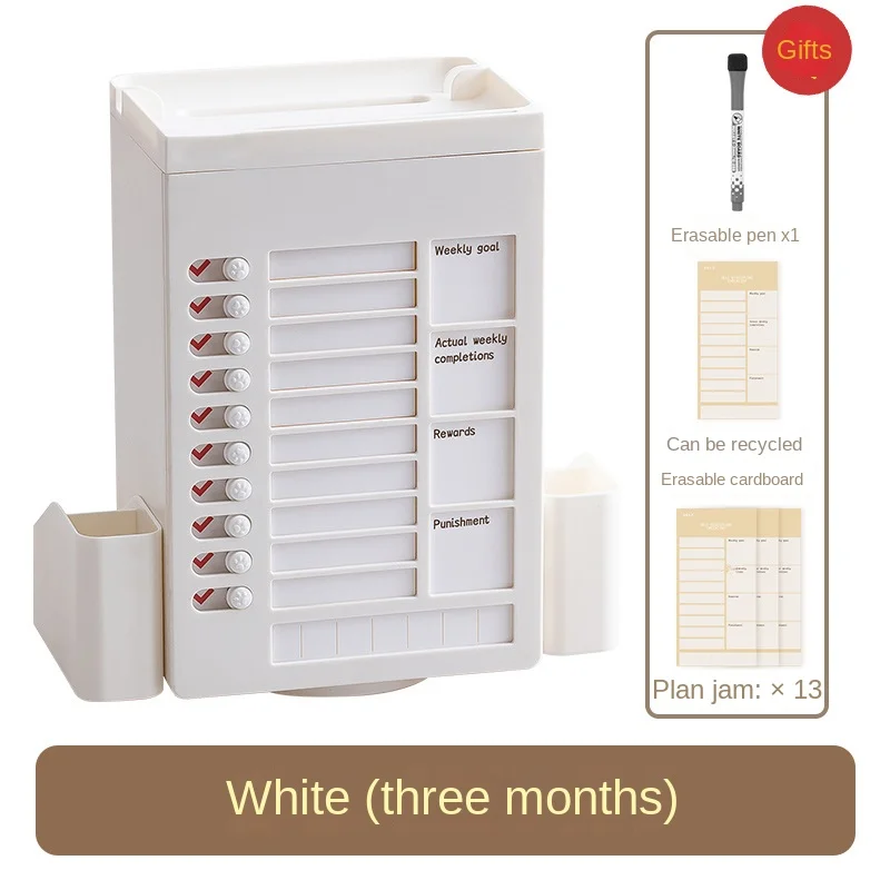 Multi-function Rotating Pen Holder Self-discipline Clock in Desktop Learning Pen Holder Storage Box Desktop Storage Rack