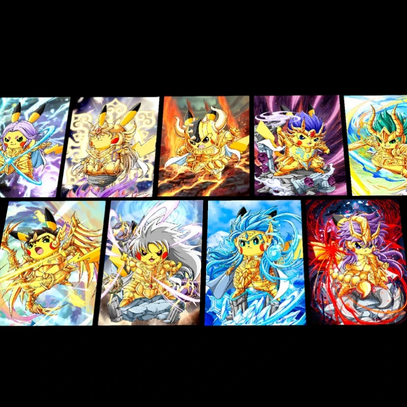 

9pcs/set Pokémon Qikachu Cross-dressing Twelve Constellations Animation Characters Anime Classics Game Collection Cards Toy Gift
