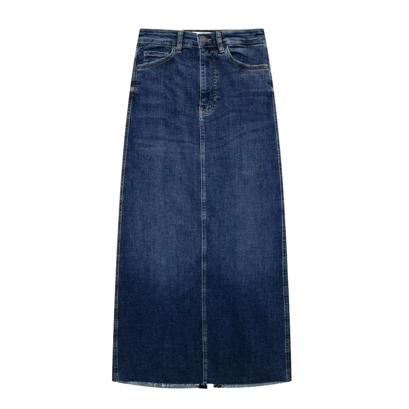 

Summer New High Waist Slim Denim Bag Hip Skirt Fashion All-match Mid-length Slit Denim Half Skirt