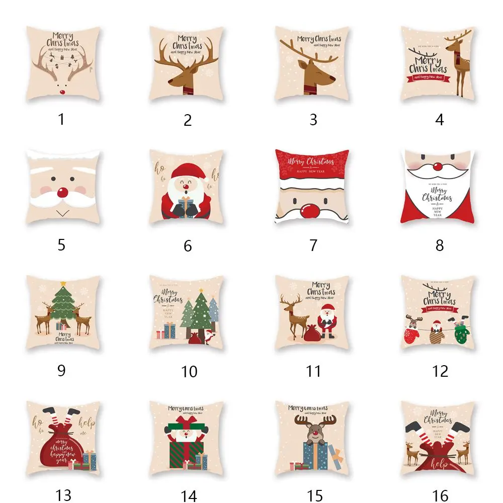Elk Pillowcase Christmas Decor For Home Xmas christmas pillow cases Cushion Cover Christmas Decorations Christmas Ornaments