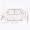 Glass Gold Mirror Tray Gold Multi-purpose Decorative Tray Polygonal Beautiful and Elegant Vanity Tray Bathroom Counter Desktop 6