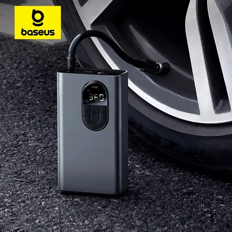 Baseus Portable Wireless Electric Car Air Pump with Digital Display for Car Tyre Bicycle Balls Inflator Compressor,air compressor pump,air pump,electric tire inflator,air compressor,inflatable pump,tire inflator,tire inflator gun,electric drill pump