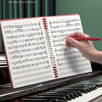 Quaderno per notazione musicale B5 da 60 fogli: carta personale riutilizzabile a fogli mobili, quaderno bifacciale per musicisti e compositori