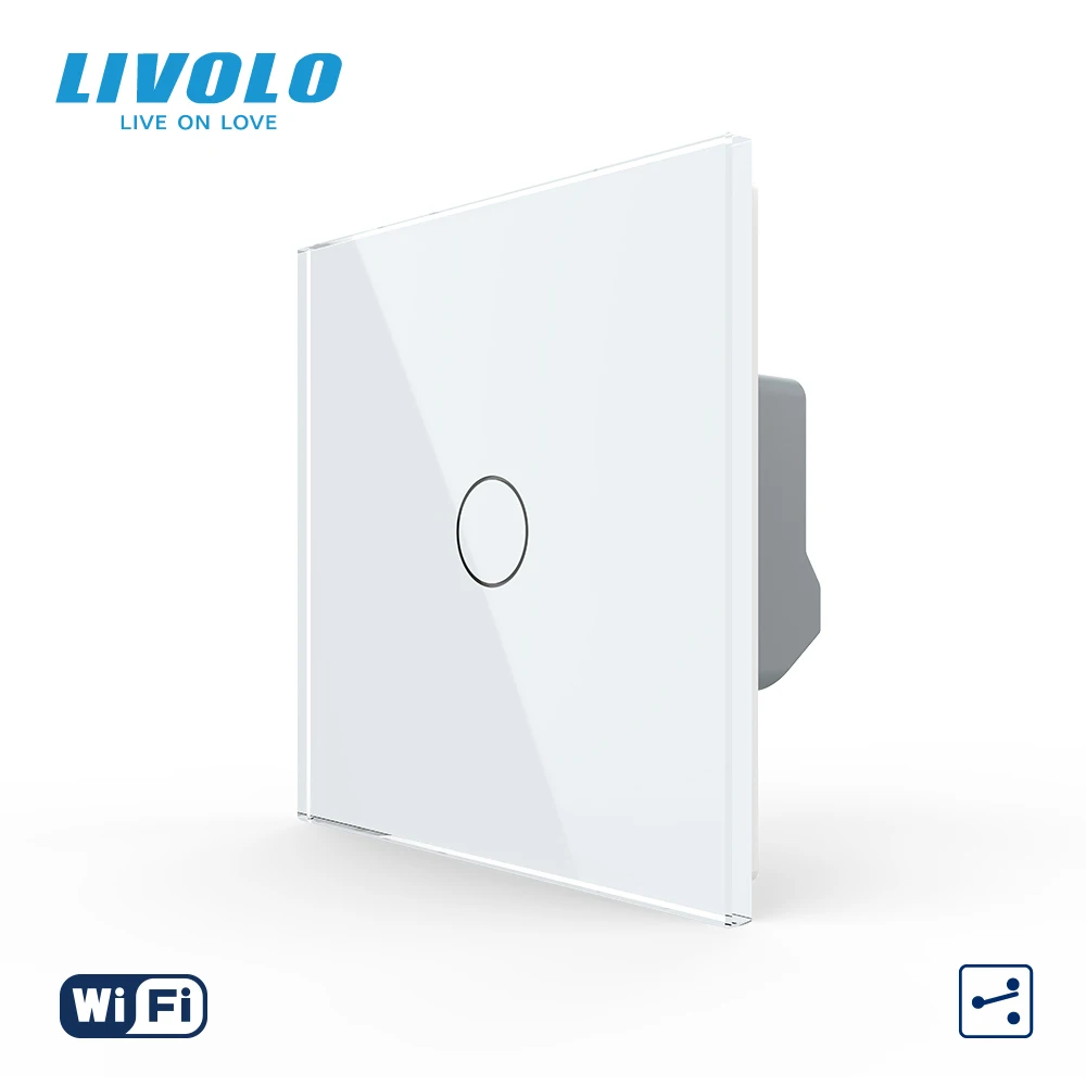 

Livolo EU Standard WiFi Smart Touch Wall Switch,Glass Panel Light Switch with Single Pole Neutral Wireless,1 Gang 2 Ways