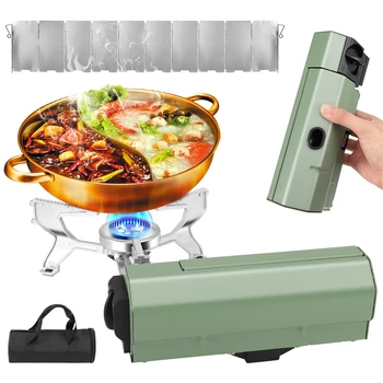 Fornello da campeggio a gas da 11000 W Bruciatore regolabile ultraleggero Grande fuoco Fornello da zaino in spalla Fornello a gas propano portatile per escursionismo in campeggio 1