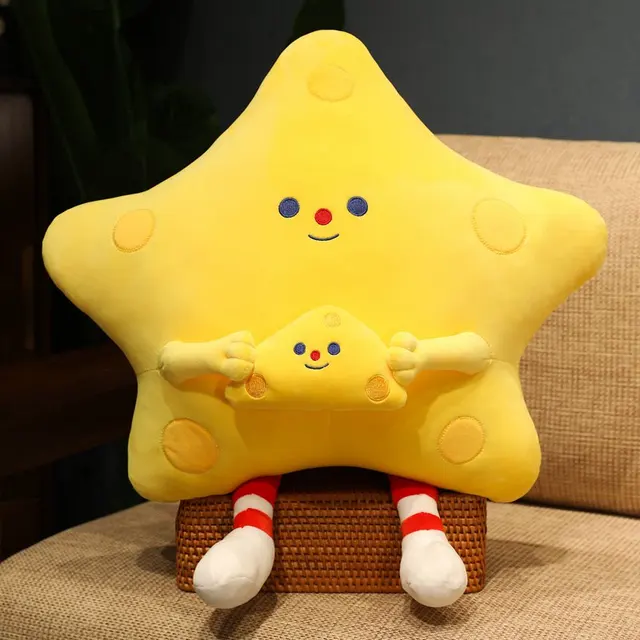 55cm Hot Candy Color Cheese Star Plush Pillow Soft Stuffed Cartoon Cushion Sofa Home Decoration Throw Pillow Toy Birthday Gifts
