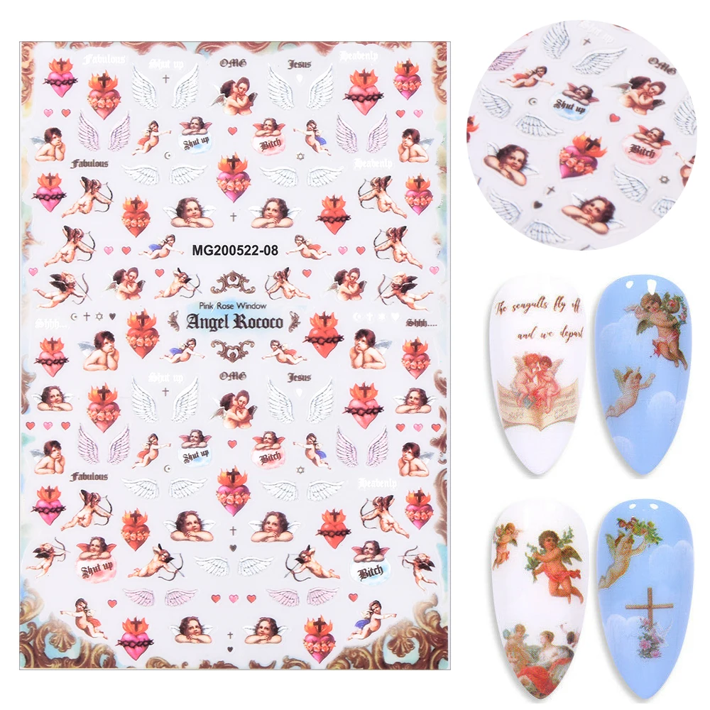 3D Angel Nail Art DIY Adhesive Stickers Decals Sheet Decoration Lovely Flower Pattern Accessories HOT Sell  Красота и | Стикеры и наклейки -4001286608232