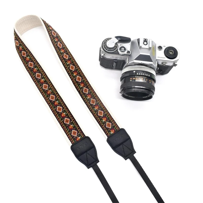 멀티 컬러 시리즈 카메라 스트랩 목 매는 밧줄 DSLR 카메라 용 민족 스타일 조절 가능한 어깨 스트랩 벨트 분실 방지 체인