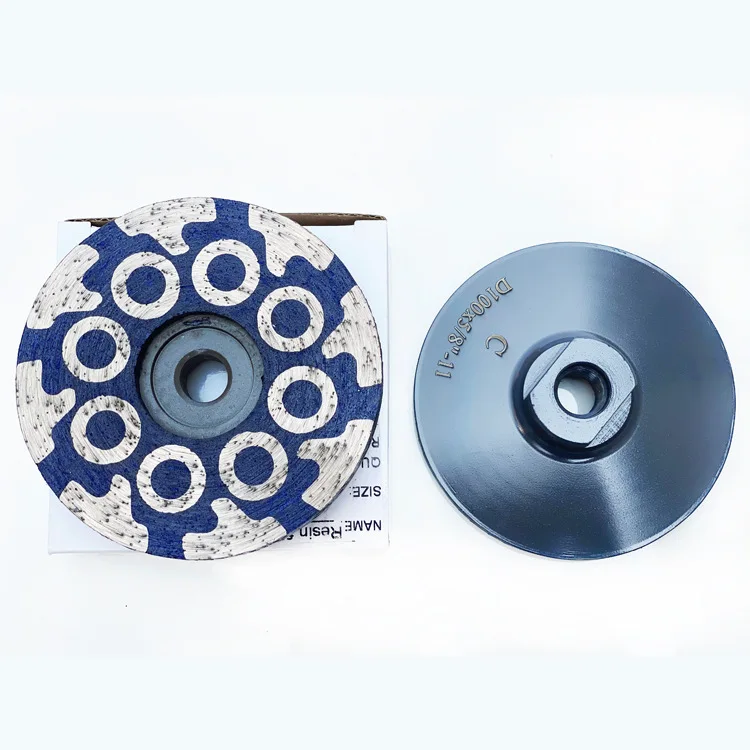 4'' Resin Filled Diamond Grinding CUP Wheel M14 5/8"-11 Thread 100mm Back Bolt Concrete Granite Grinding Disc Disk Plate Tool