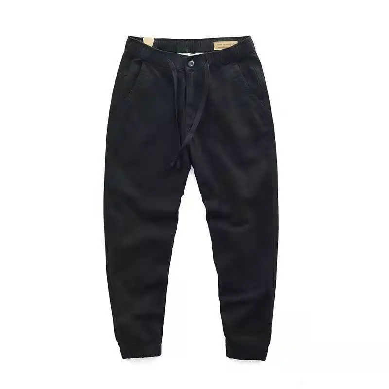 2023 KPOP Fashion Style Harajuku Slim Fit Trousers Casual All Match Cotton Cargo Pants Ventilate Solid Button Sport Jogger Pants