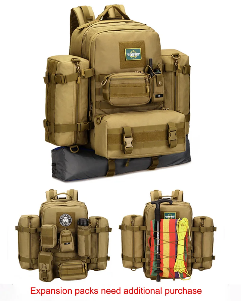 Mochila táctica 45L - Beige militar - Fittest Equipment