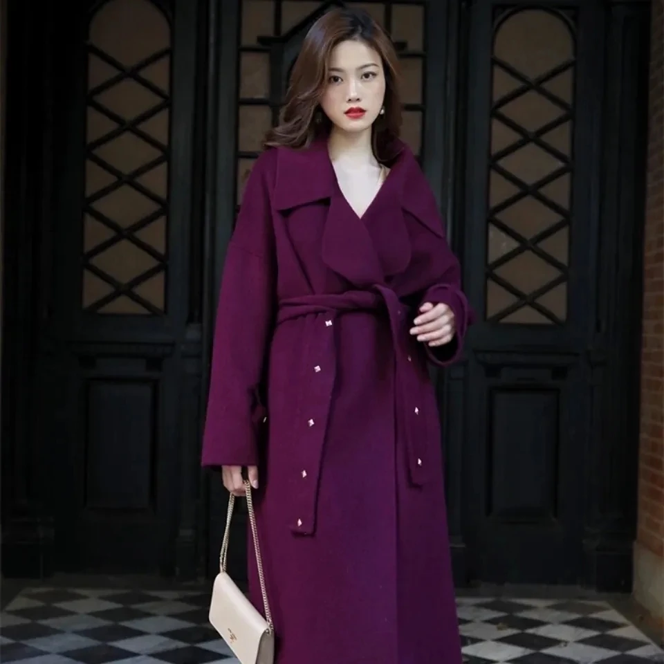 Lavender Coat Cashmere Coat Women Lilac Violet Woman Coat 