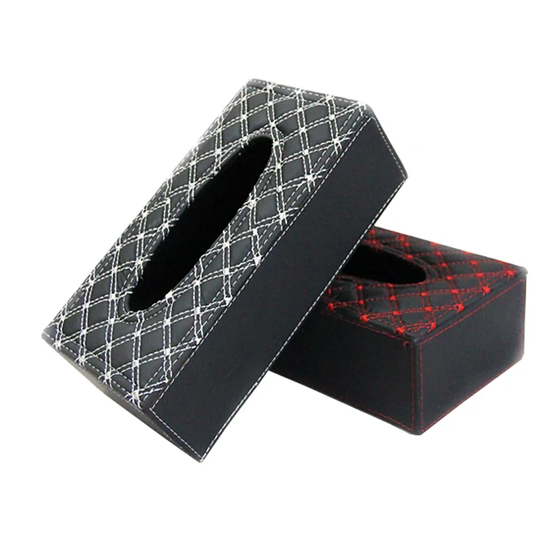 1PC Desktop Tissue Box PU Leather Luxury Car Tissue Boxes Auto Interior Storage Decoration Room Home Hotel Decor Accessories 3
