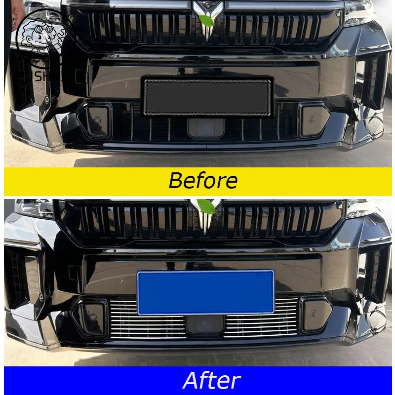 Car Grille Cover For Voyah FREE-Front Lower Grill Cover Trims Accessories Car Lower Mesh Grill Grille Cover Trim Aluminum Alloy