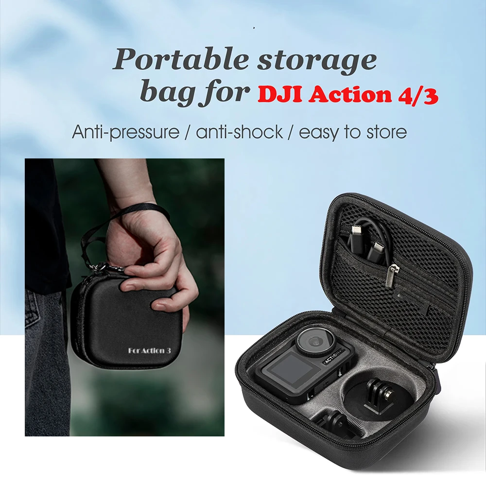 DJI OSMO Action 4/3 Camera Case, Surface-Waterproof Portable Storage Bag