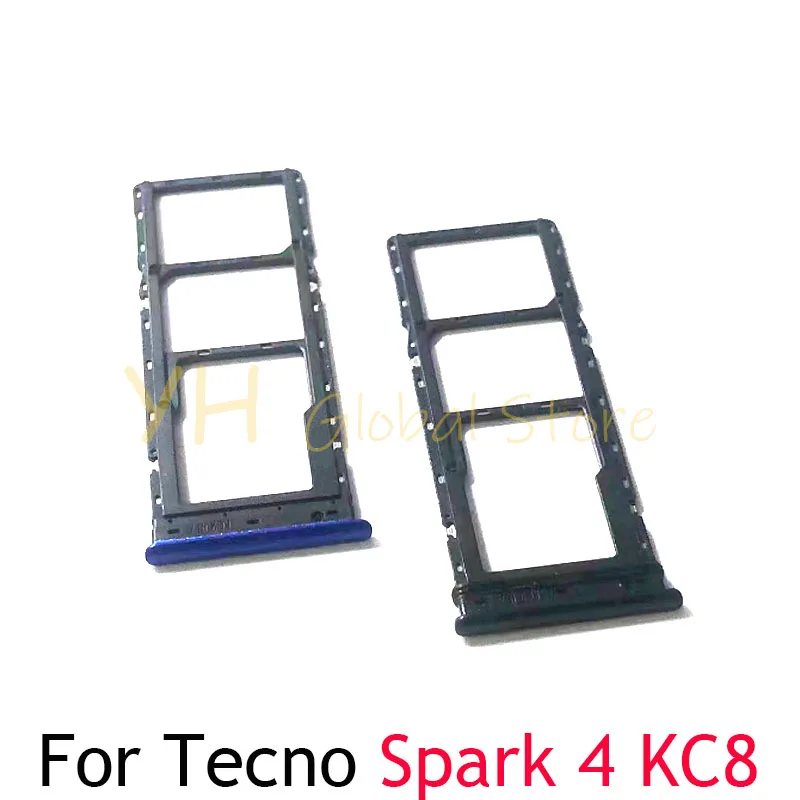 

For Tecno Spark 4 KC2 KC8 Sim Card Slot Tray Holder Sim Card Repair Parts