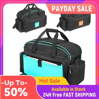 Borsa per Cavi DJ di Grande Capacità con 4 Divisori Staccabili, Organizer per Attrezzatura Audio DJ e Musicisti