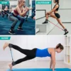 5-piece universal ankle resistance strap set with adjustable shoulder strap, used for strength training, yoga, and fitness - a m 3