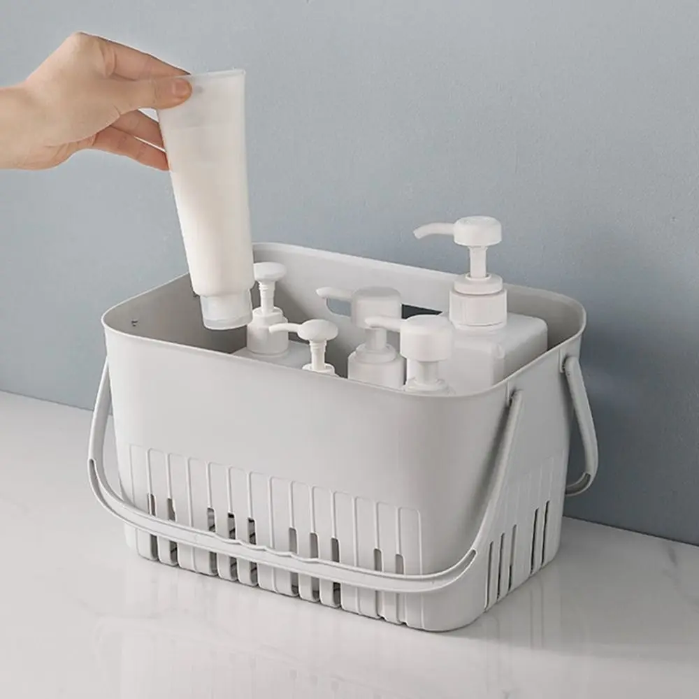 Plastic Handheld Bath Basket Space Saving with Handle Sundries Collection Basket Large Capacity Drain Bath Kitchen shower caddy basket