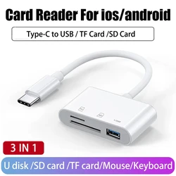 Universal Card Reader Adapter for Smartphones and Tablets - SD and TF Card Accessory for Enhanced Photo and Video Viewing (Type C 3in1)