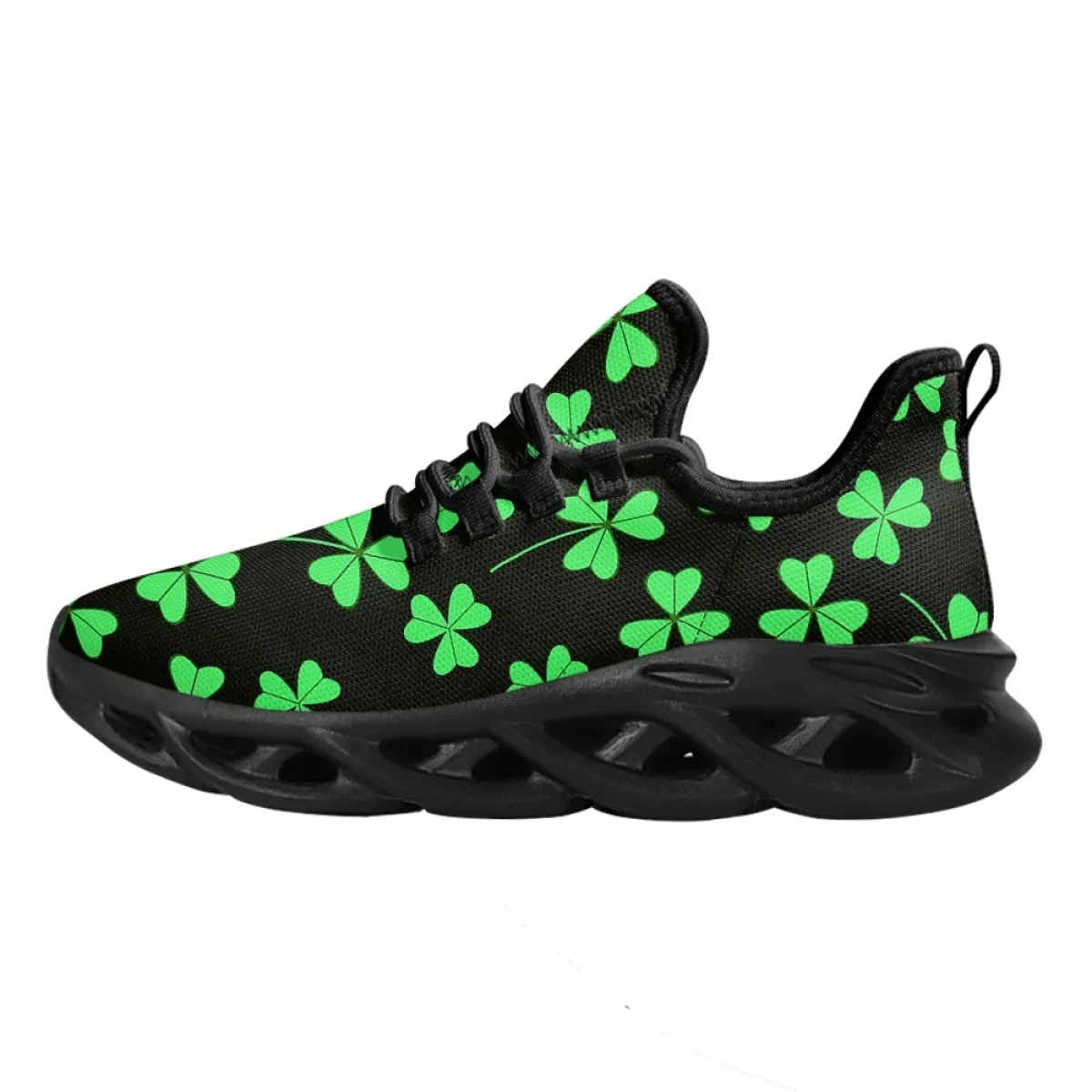 St. Patrick's Day Shamrock Design Cool Platform Shoes Comfortable Breathable Vulcanized Shoes Fashion Casual Ladies Sneakers
