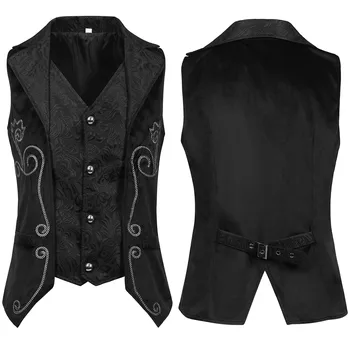 Gilet Medievale Rinascimentale da Uomo, Costume Stile Vittoriano, Gilet Formale Vintage per Matrimoni e Halloween