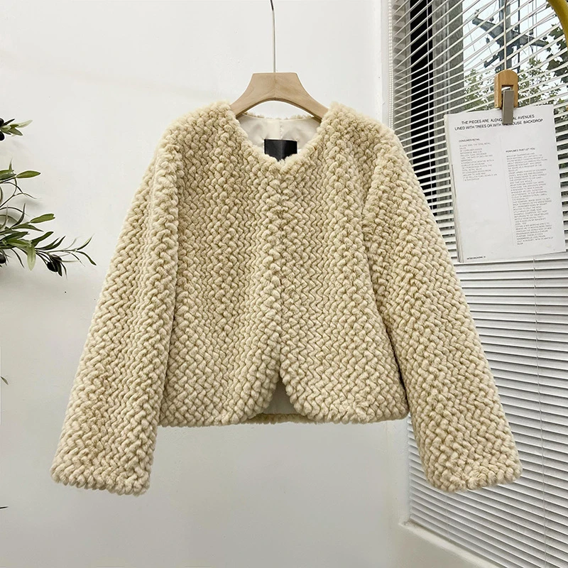 

Fashion Slim Short Fur Coat Women Khaki Faux Fur Jacket Autumn Winter Thick Warm Fluffy Jacket Office Lady Work Wear 신상아우터