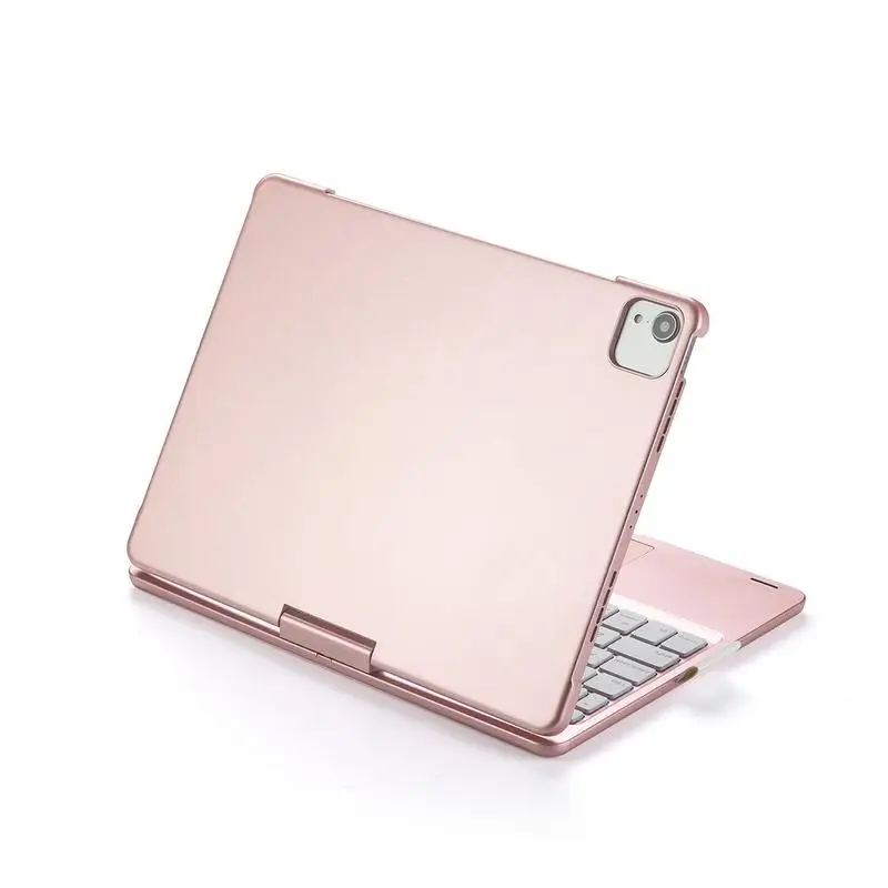 Wireless Tablet Keyboard 360-Degree Rotating Keyboard With Backlit Rainbow Light Keypad Protective Tablet