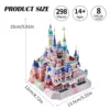 IRON STAR 3D Metal Puzzle Pink Dream Castle With Light DIY Assembly Model kits Toy For Adults Children Gift for Girlfriend 4