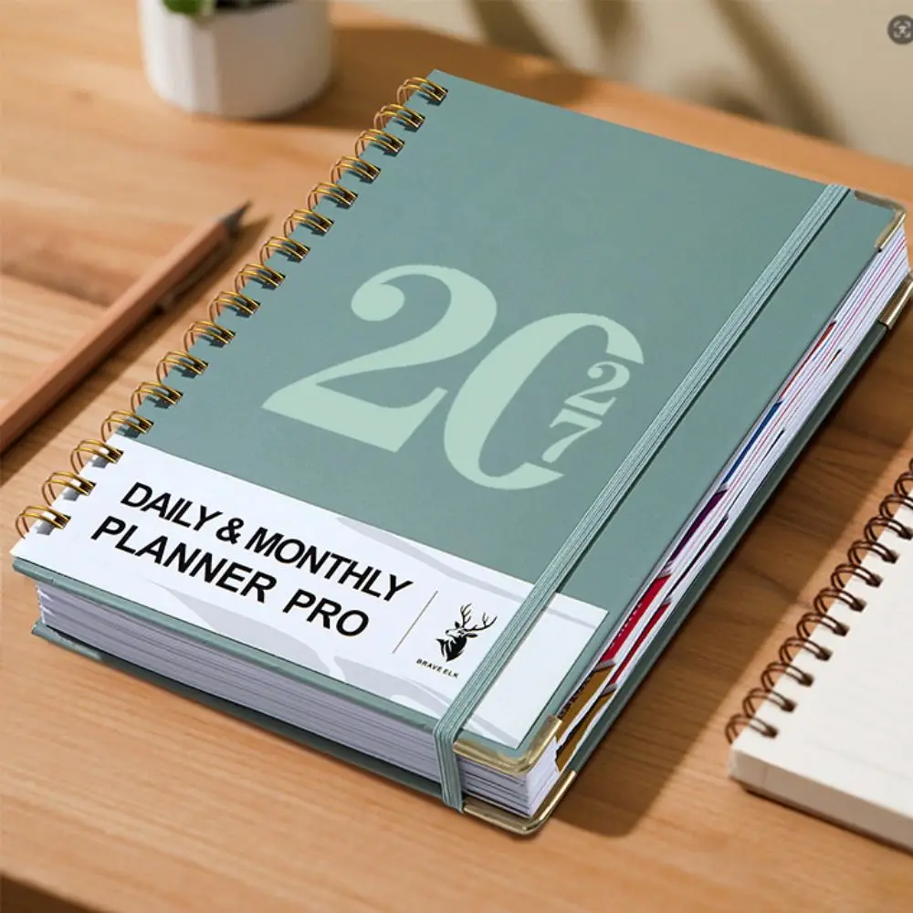 Agenda Annuale 2027 A5, 320 Pagine, Pianificatore a 12 Mesi, Blocco Note per Gestione del Tempo, Semplice Planner per Lavoro d'Ufficio - immagine 3