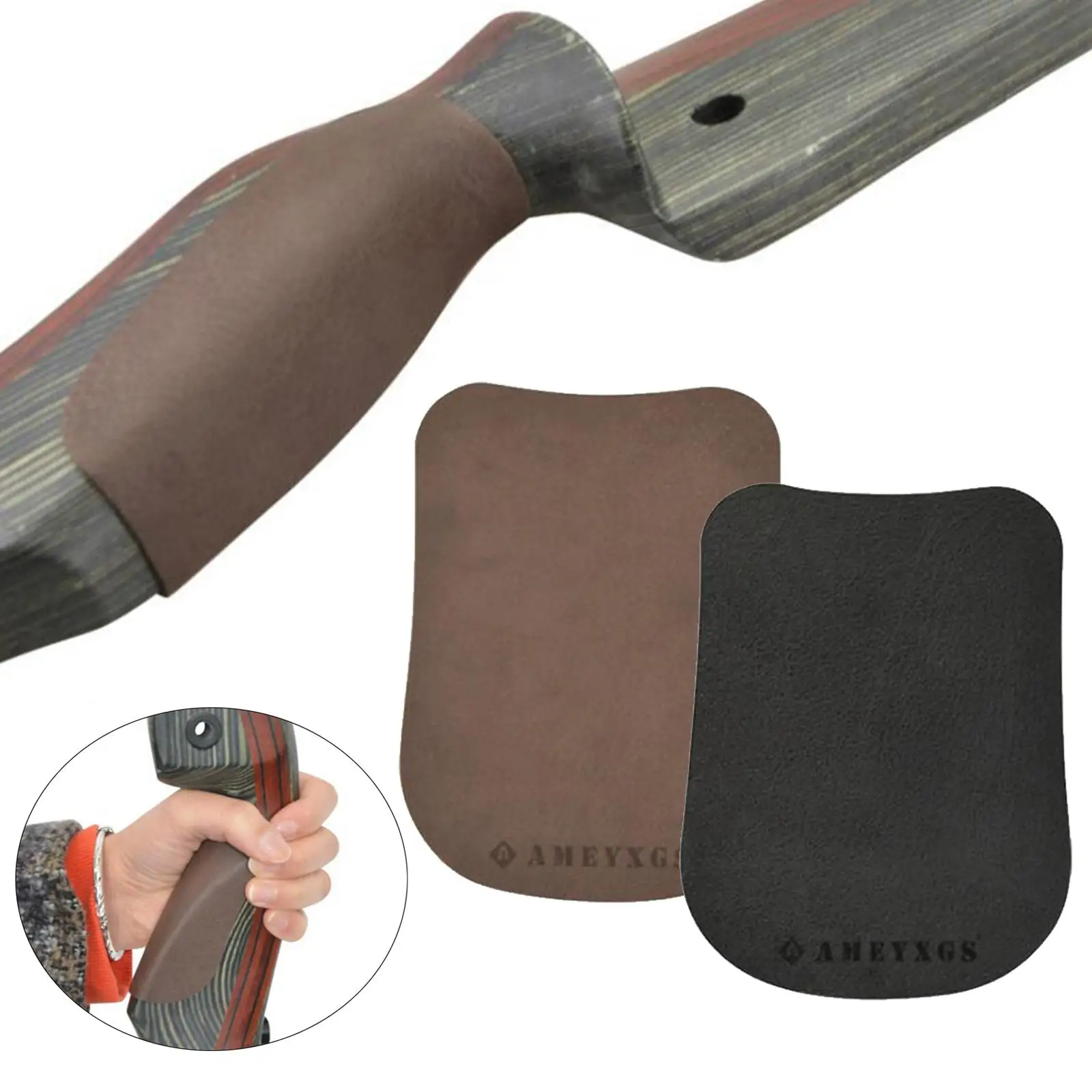 Saddle Pad Cover Leather Self- Bow Handle Non- for Tranditional Longbow Recurve Bow