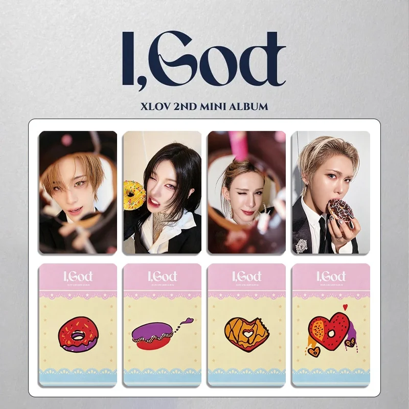 도매 XLOV 4/32개/세트 I GOD 앨범 패션 셀카 포토카드 우무티 하루 루이 현 양면 인쇄 로모 카드 팬 선물