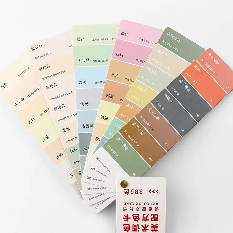 385 컬러 믹싱 카드 포뮬러 비율 가구, 가죽 의류, 파우더 페인트 페이스트, 셀프 스프레이