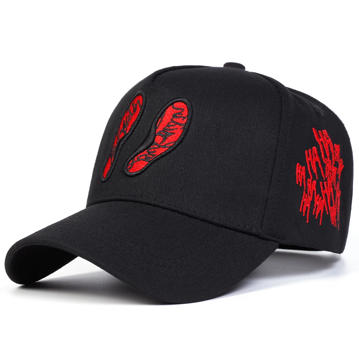 Unisex-Baseballmützen mit Fußabdruck-Stickerei, für Frühling und Herbst, für den Außenbereich, verstellbare Freizeithüte, Sonnenschutzhut, Sportkappe – Detail 2