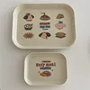 Korean INS Cute Cartoon Breakfast Plate Tray Tabletop Breakfast Snack Storage Tray Household Tableware Photography Props 3