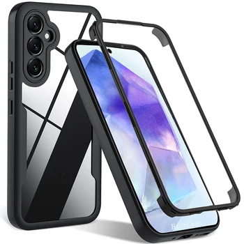 360 Protezione Dello Schermo Del Corpo Completo Custodia Trasparente Per Samsung Galaxy A05 A05S A15 A25 A35 A55 A06 A16 Copertura Del Telefono Antiurto