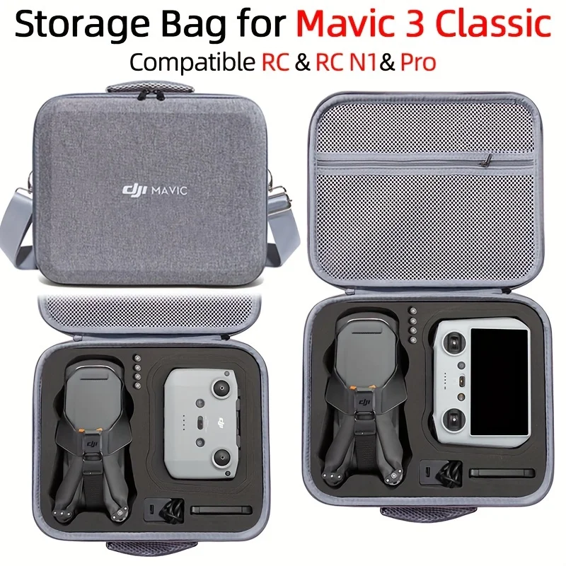 Storage Bag For DJI Mavic 3 Classic Shoulder Box Carrying Case DJI RC/RC-N1 Remote Control Accessory