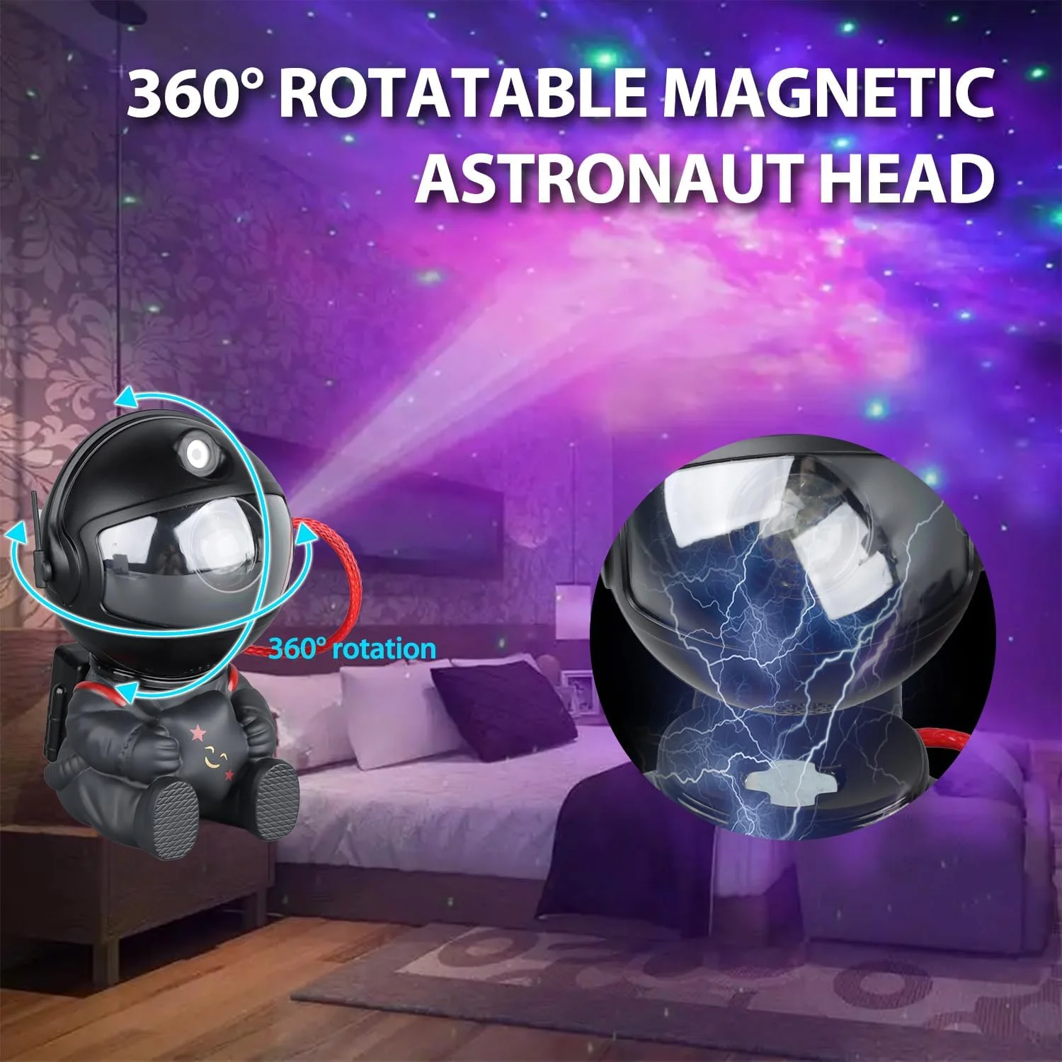 Astronaut Star Projector Lamp, Suitable for Multi-Room Decoration, A Great Gift, and a Perfect Starry Night Light for Bedroom
