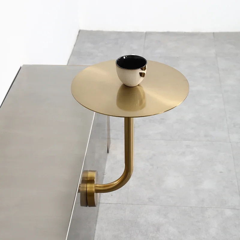 

Customized milk tea shop, stainless steel wall mounted circular modern minimalist coffee shop, internet popular model, wall