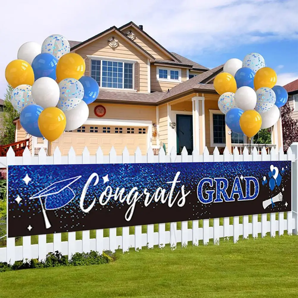 

Outdoor Graduation Decoration Class of 2024 Graduation Banner Set Congrats Grad Backdrop Yard Sign for Graduation Party Supplies