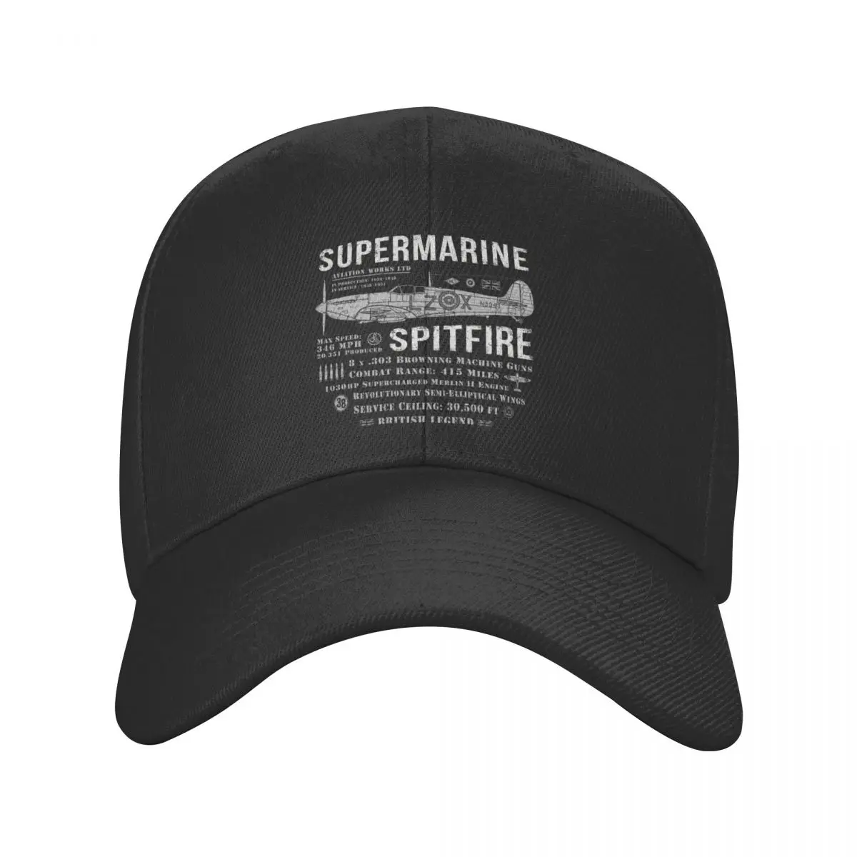 

Supermarine Spitfire Baseball Cap Sports Adjustable Fighter Plane WW2 War Pilot Airplane Dad Hat Spring Hats Snapback Caps