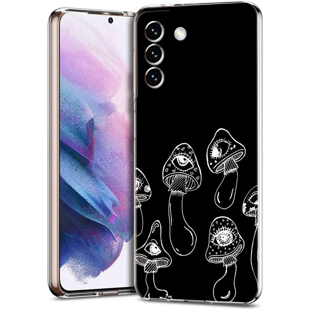 Transparent Mushroom Design Phone Case - Stylish Protective Shell
