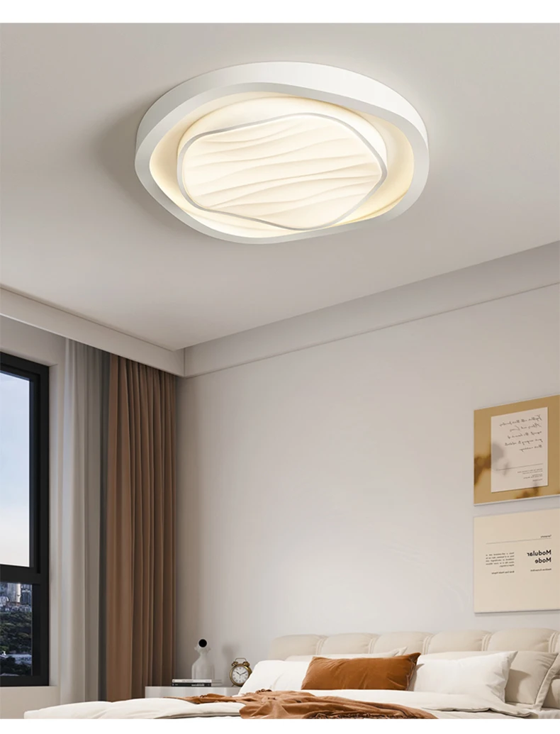 Description Picture 6 of itemWater Ripple Recessed Led Ceiling Lights Minimalist Cream Creative Home Bedroom Lamp Modern Art Design Warm Living Room Lamp