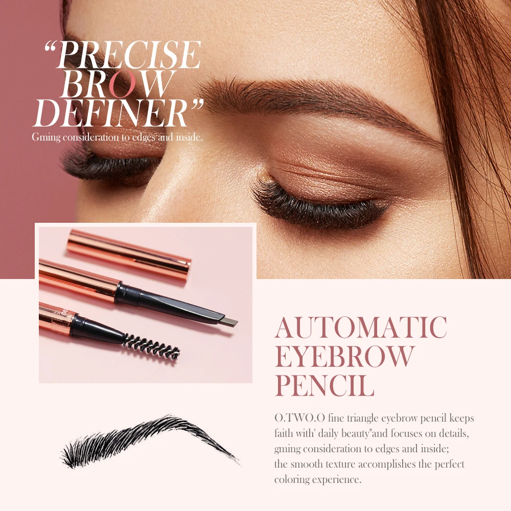 Wholesale O.TWO.O Eyebrow Pencil Ultra Fine Triangle Definer Long-lasting Waterproof Soft Brown Eye Brow Makeup 6 Colors